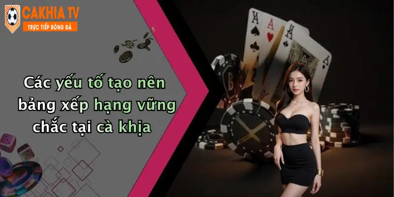 Các yếu tố tạo nên bảng xếp hạng vững chắc tại cà khịa